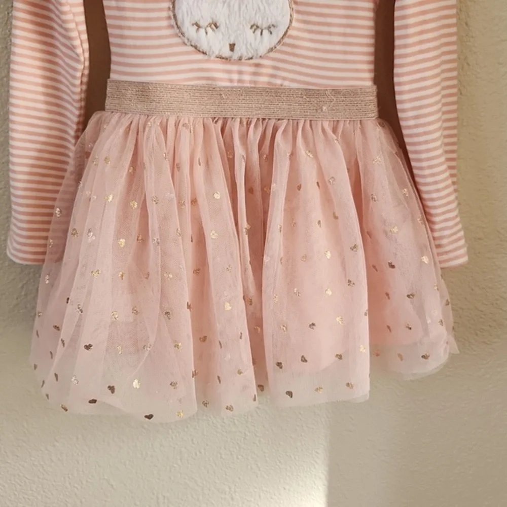 BTween Girls Tutu Dress with Plush Embroidered Bunny‎